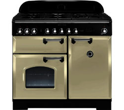 RANGEMASTER  Classic Deluxe 100 Dual Fuel Range Cooker - Cream & Chrome